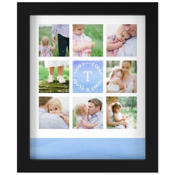 8x10 Photo Canvas With Contemporary Frame with Monogram Watercolor design