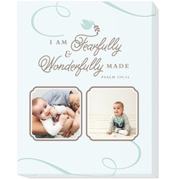 16x20 Photo Canvas with Wonderfully Made design