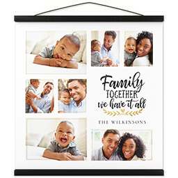 20x20 Framed Hanging Canvas with Family Has it all design