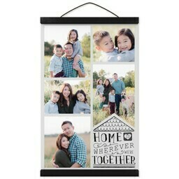 12x18 Framed Hanging Canvas with Home is Wherever design