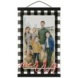 12x18 Framed Hanging Canvas with Merry Buffalo Check design