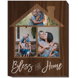 11x14 Photo Canvas with Bless This Home Wood design