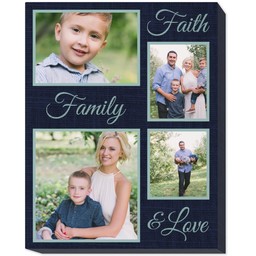 11x14 Photo Canvas with Faith Family Love design