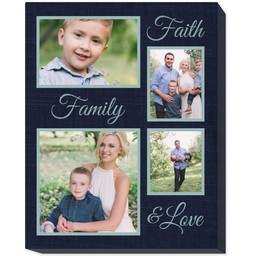 16x20 Photo Canvas with Faith Family Love design
