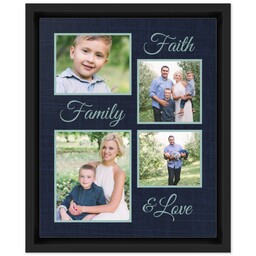 8x10 Photo Canvas With Floating Frame with Faith Family Love design