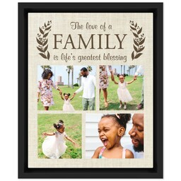 8x10 Photo Canvas With Floating Frame with Family Burlap design