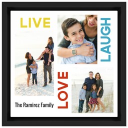 8x8 Photo Canvas With Floating Frame with Live Laugh Love design