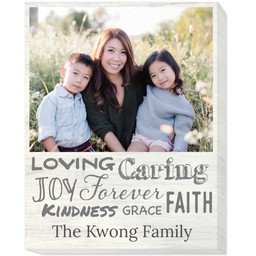 11x14 Photo Canvas with Loving Caring Family Name design