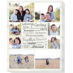 16x20 Photo Canvas with Loving Caring Family Name design