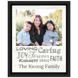 8x10 Photo Canvas With Floating Frame with Loving Caring Family Name design