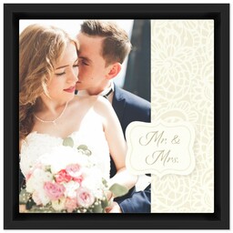 8x8 Photo Canvas With Floating Frame with Mr & Mrs design