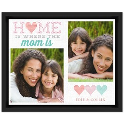 8x10 Photo Canvas With Floating Frame with Stitched With Love design