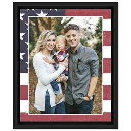 8x10 Photo Canvas With Floating Frame with American Flag design