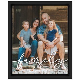 8x10 Photo Canvas With Floating Frame with Family Script design