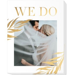 11x14 Photo Canvas with Gold Botanical Wedding design