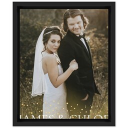 8x10 Photo Canvas With Floating Frame with Gold Glitter Wedding design