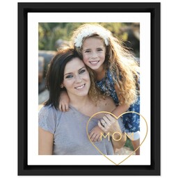 8x10 Photo Canvas With Floating Frame with Gold Heart Mom design