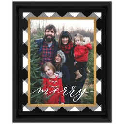 8x10 Photo Canvas With Floating Frame with Merry Plaid design