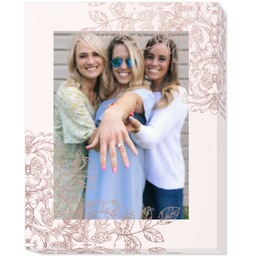 11x14 Photo Canvas with Rose Floral Bridal design