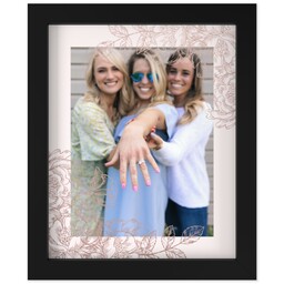 8x10 Photo Canvas With Contemporary Frame with Rose Floral Bridal design