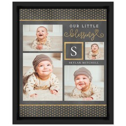 8x10 Photo Canvas With Floating Frame with Cottage Dots Chalk design