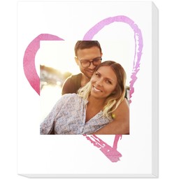 11x14 Photo Canvas with Watercolor Heart design