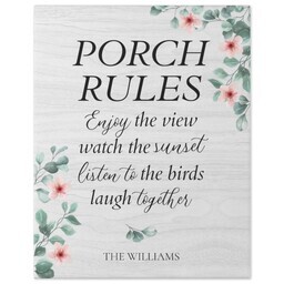 11x14 Gallery Wrap Photo Canvas with Porch Rules design