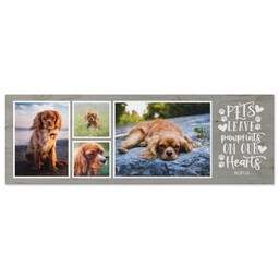 12x36 Gallery Wrap Photo Canvas with Rustic Pawprint design