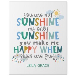 11x14 Gallery Wrap Photo Canvas with You Are My Sunshine design