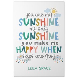 20x30 Gallery Wrap Photo Canvas with You Are My Sunshine design