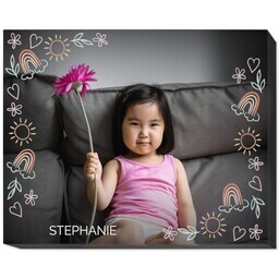 11x14 Photo Canvas with Happy Doodles design