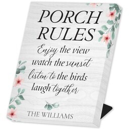 Same Day Desk Canvas 8" x 10" with Porch Rules design