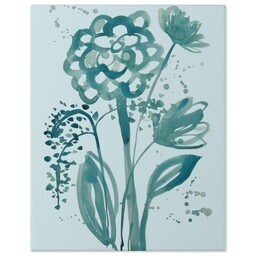 11x14 Gallery Wrap Photo Canvas with Teal Bouquet design