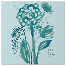 8x8 Gallery Wrap Photo Canvas with Teal Bouquet design