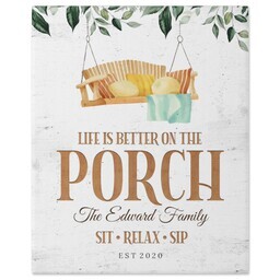 8x10 Gallery Wrap Photo Canvas with Life on the Porch design