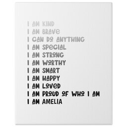 11x14 Gallery Wrap Photo Canvas with Positive Affirmations design