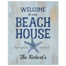 11x14 Gallery Wrap Photo Canvas with Rustic Welcome design