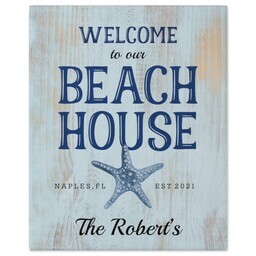 8x10 Gallery Wrap Photo Canvas with Rustic Welcome design