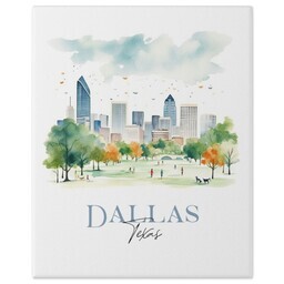 8x10 Gallery Wrap Photo Canvas with Watercolor Dallas design