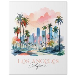 11x14 Gallery Wrap Photo Canvas with Watercolor Los Angeles design