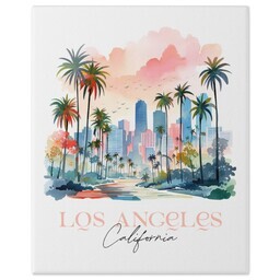 8x10 Gallery Wrap Photo Canvas with Watercolor Los Angeles design
