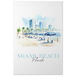 20x30 Gallery Wrap Photo Canvas with Watercolor Miami Beach design