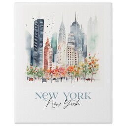 8x10 Gallery Wrap Photo Canvas with Watercolor New York design