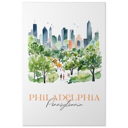 20x30 Gallery Wrap Photo Canvas with Watercolor Philadelphia design