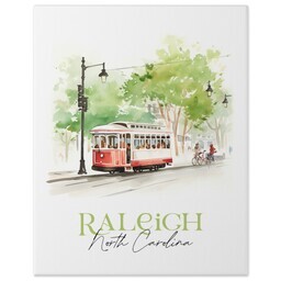 11x14 Gallery Wrap Photo Canvas with Watercolor Raleigh design
