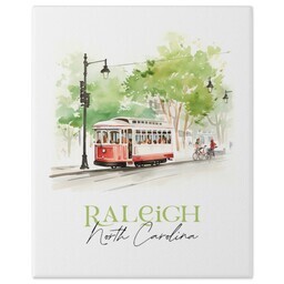 8x10 Gallery Wrap Photo Canvas with Watercolor Raleigh design