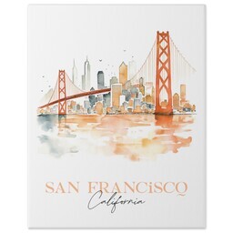 11x14 Gallery Wrap Photo Canvas with  Watercolor San Francisco design