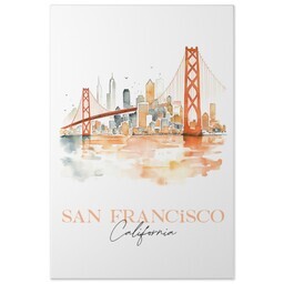 20x30 Gallery Wrap Photo Canvas with  Watercolor San Francisco design
