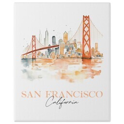 8x10 Gallery Wrap Photo Canvas with  Watercolor San Francisco design