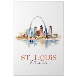 20x30 Gallery Wrap Photo Canvas with Watercolor St Louis design